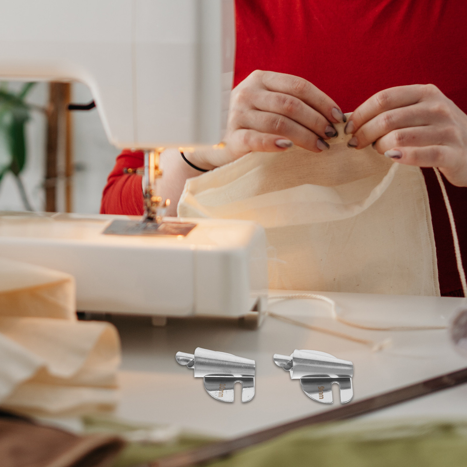 Sewing Roll - 4Pcs Stainless Steel Sewing Machine Hemmer