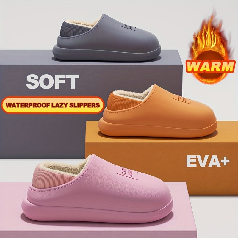 Sewing House - Winter EVA Warm Slippers Men Women