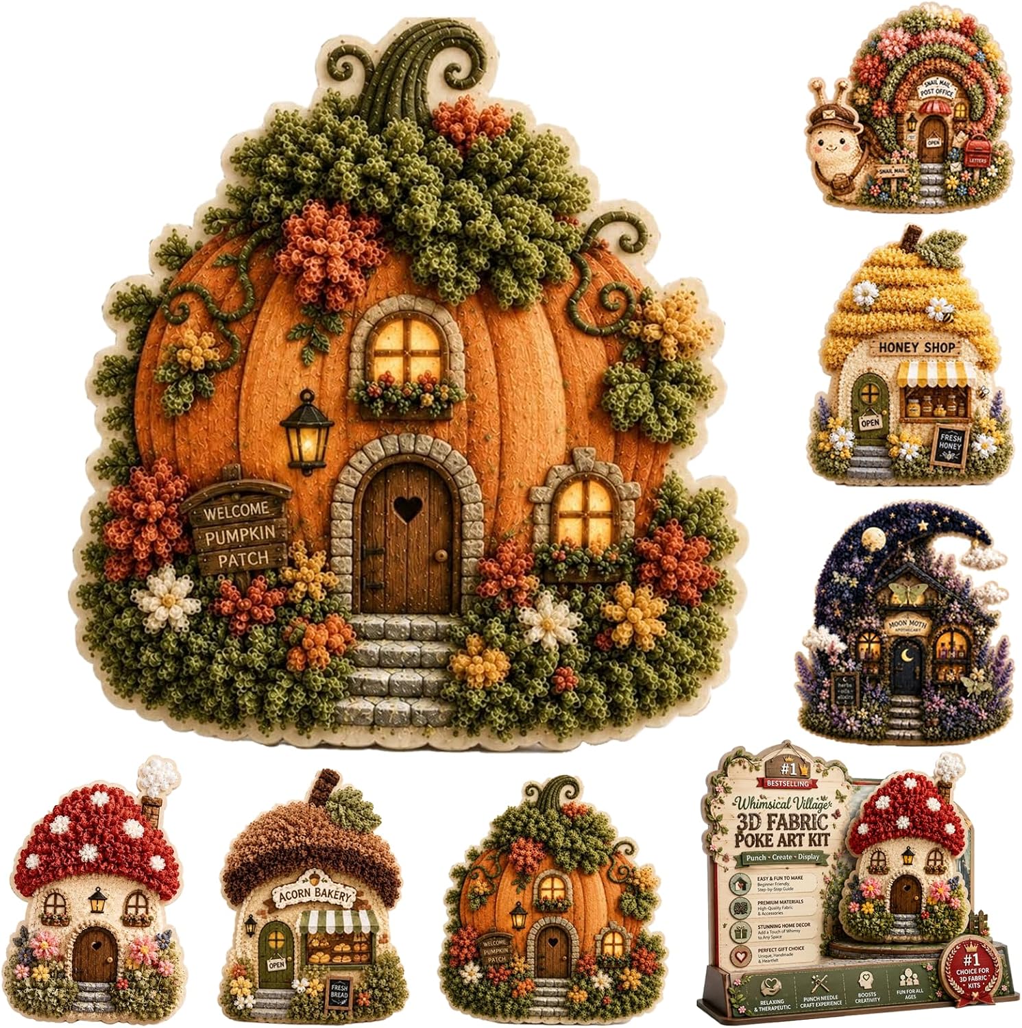 Sewing Textile Art - DIY 3D Fabric Poke Art Kit