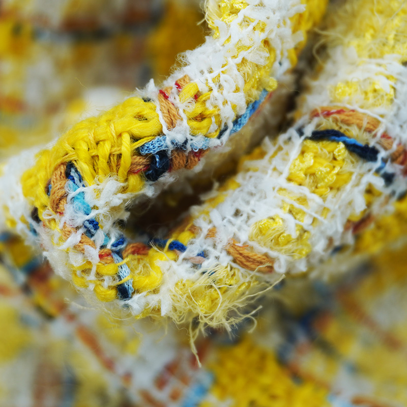 Vibrant Style Yellow Multicolo - đánh giá và giá Sewing Tweed Fabric