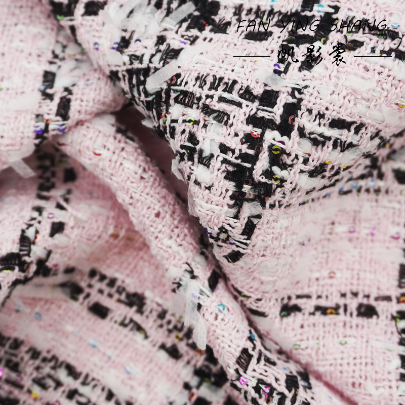 Pink Classical Big Plaid Color - đánh giá và giá Sewing Tweed Fabric