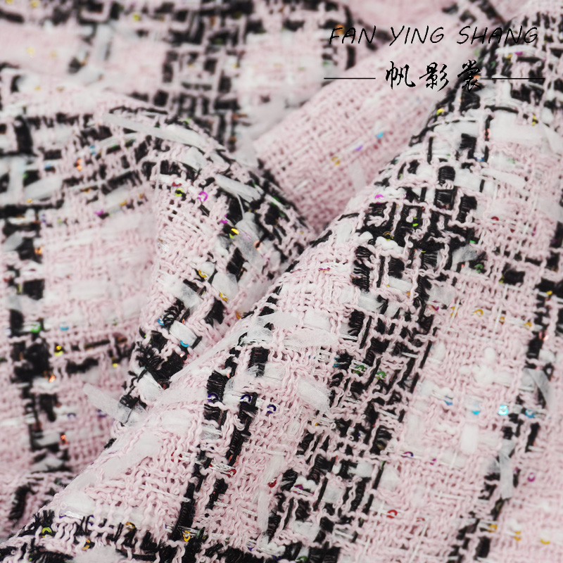 Pink Classical Big Plaid Color - đánh giá và giá Sewing Tweed Fabric