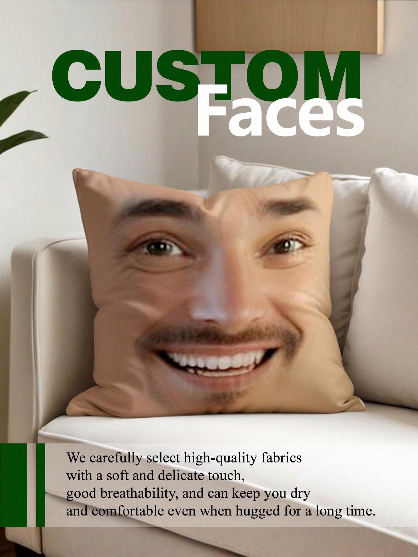 1pc Custom Face Square Pillow  - đánh giá và giá Sewing Custom