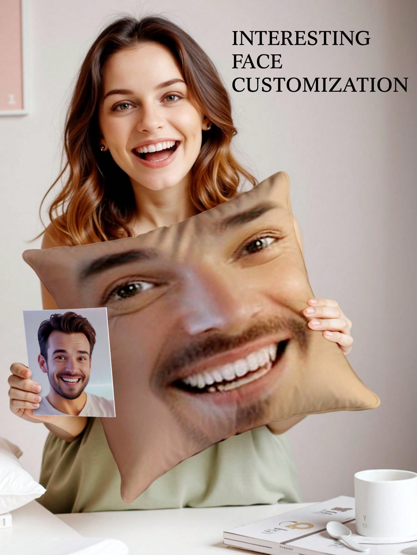 1pc Custom Face Square Pillow  - đánh giá và giá Sewing Custom