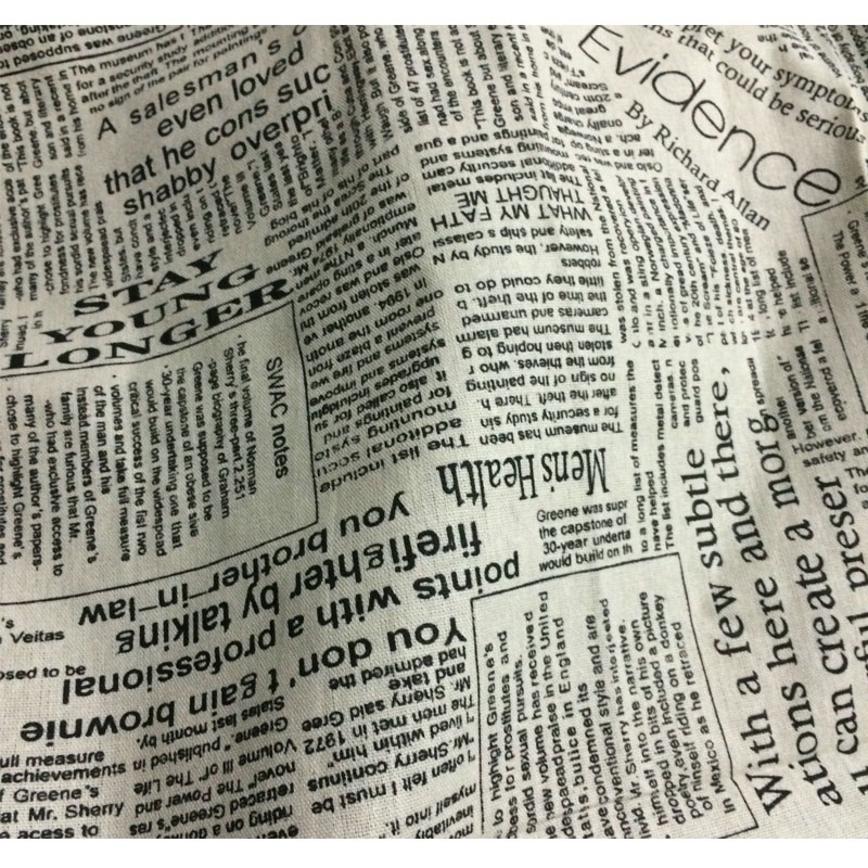 50X150Cm Retro Tờ Báo In Chữ V - đánh giá và giá Sewing Tweed Fabric