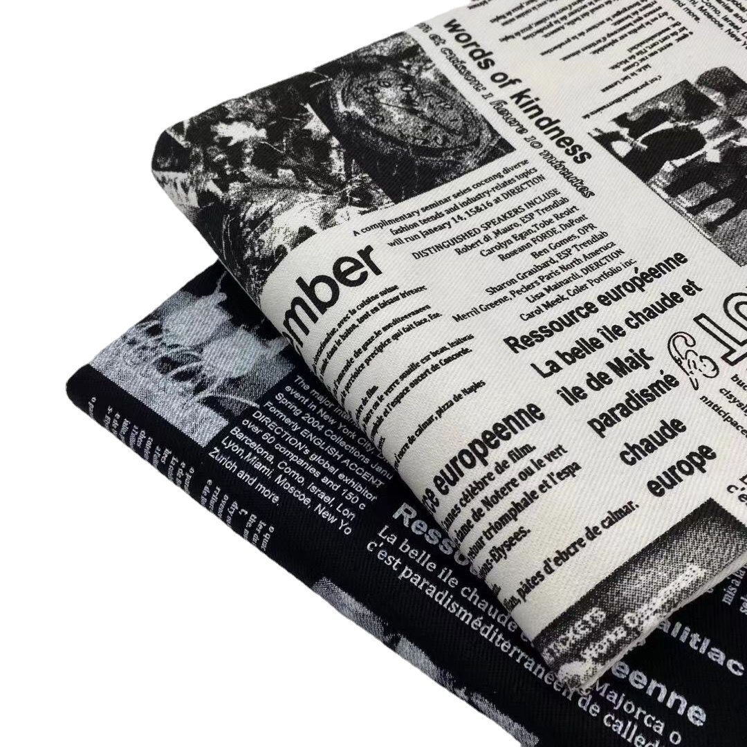 Vintage Retro Đen Trắng Báo Đồ - đánh giá và giá Sewing Tweed Fabric