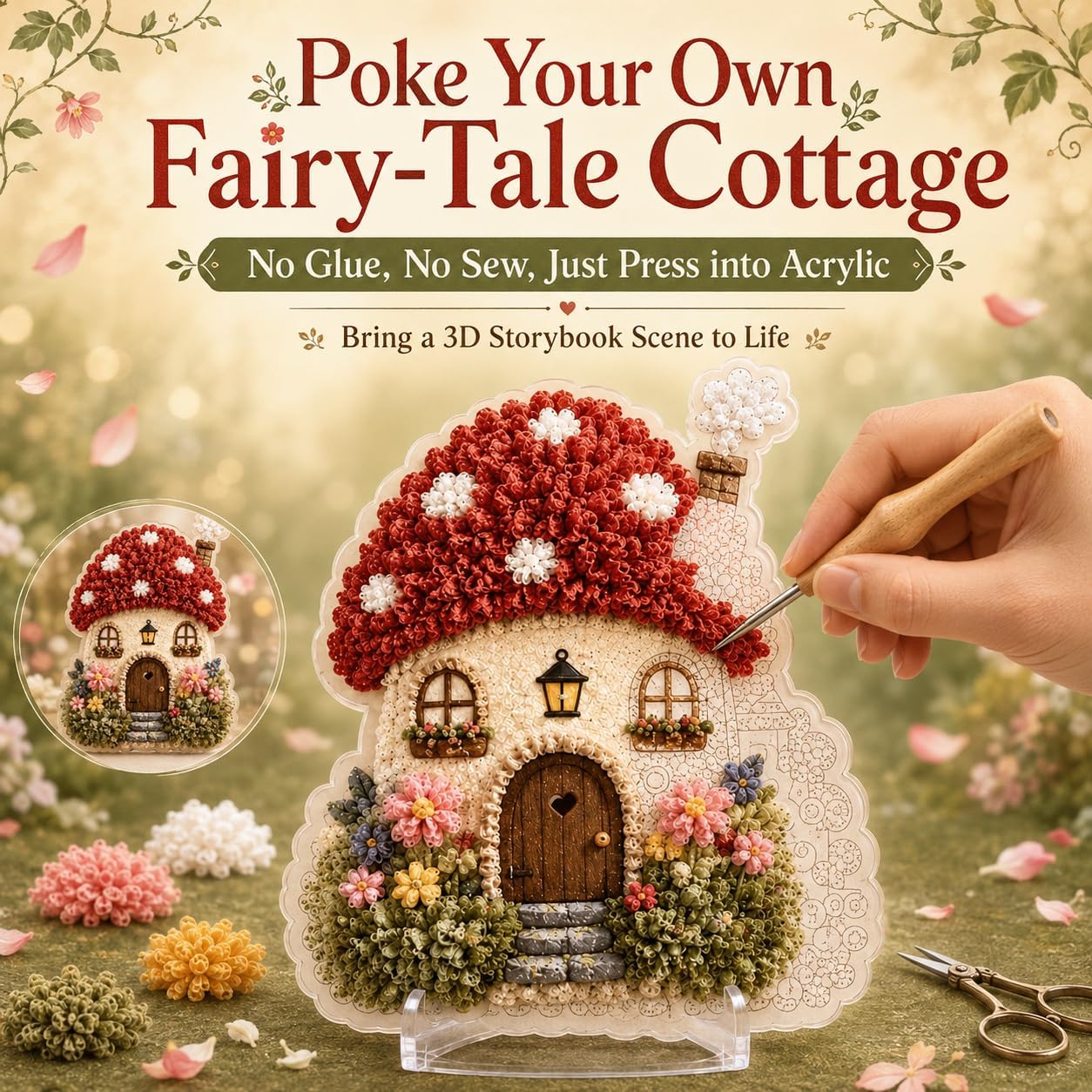 DIY 3D Fabric Poke Art Kit Whi - đánh giá và giá Sewing Textile Art