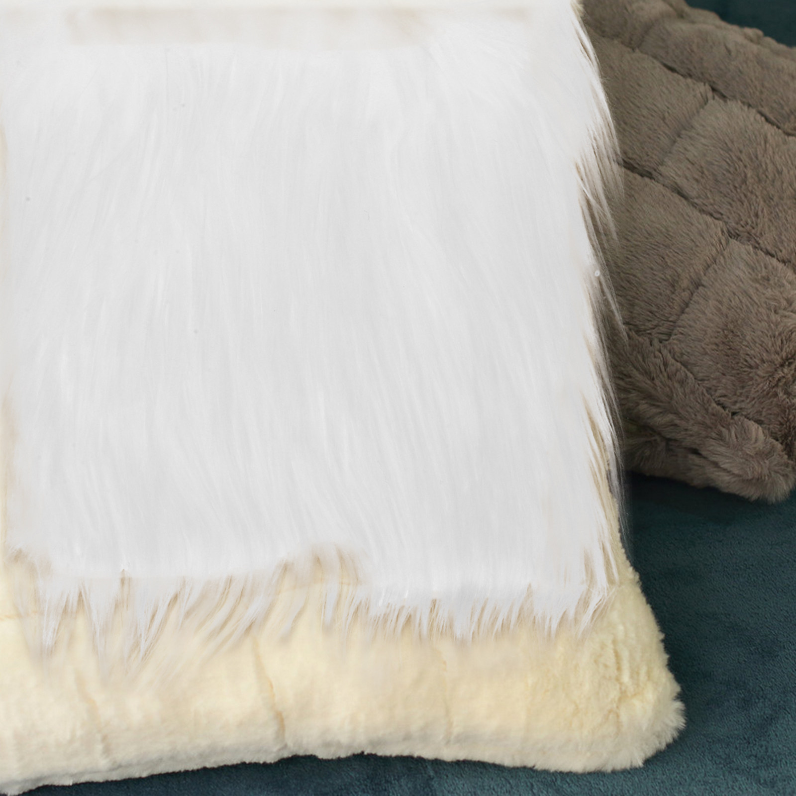 2Pcs Square Long Hair Faux Fab - đánh giá và giá Sewing Textiles