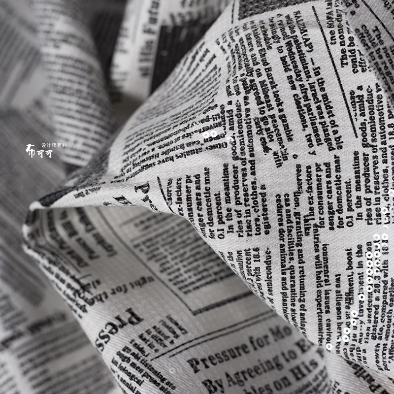 English Graffiti Newspaper Den - đánh giá và giá Sewing Tweed Fabric