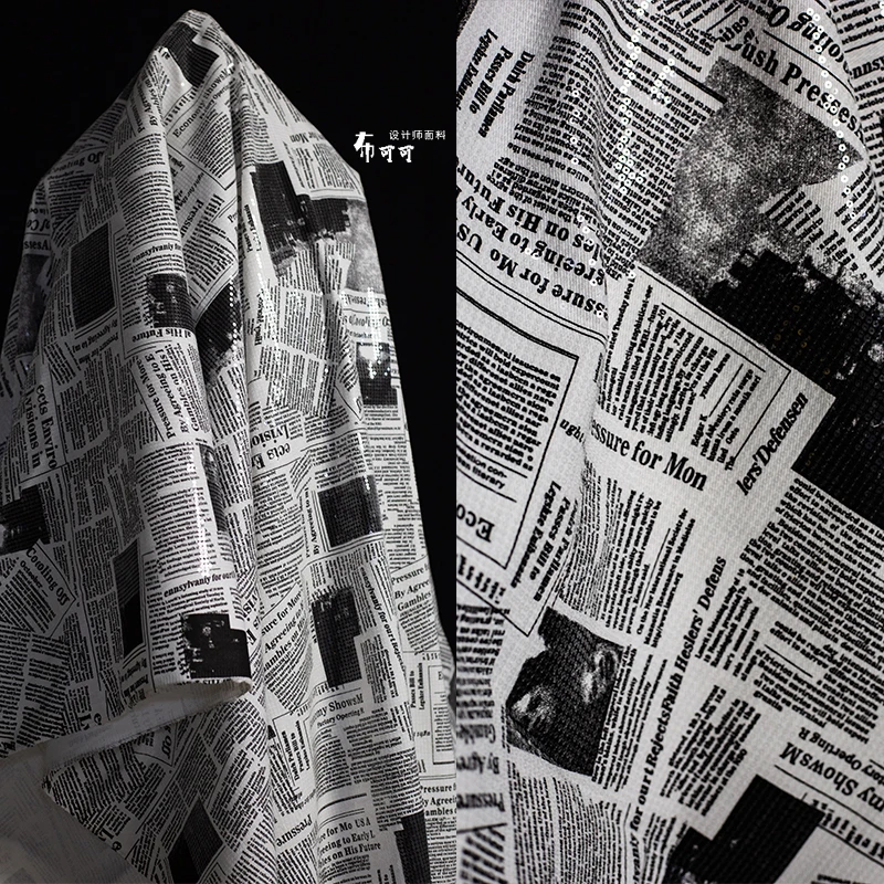 English Graffiti Newspaper Den - đánh giá và giá Sewing Tweed Fabric