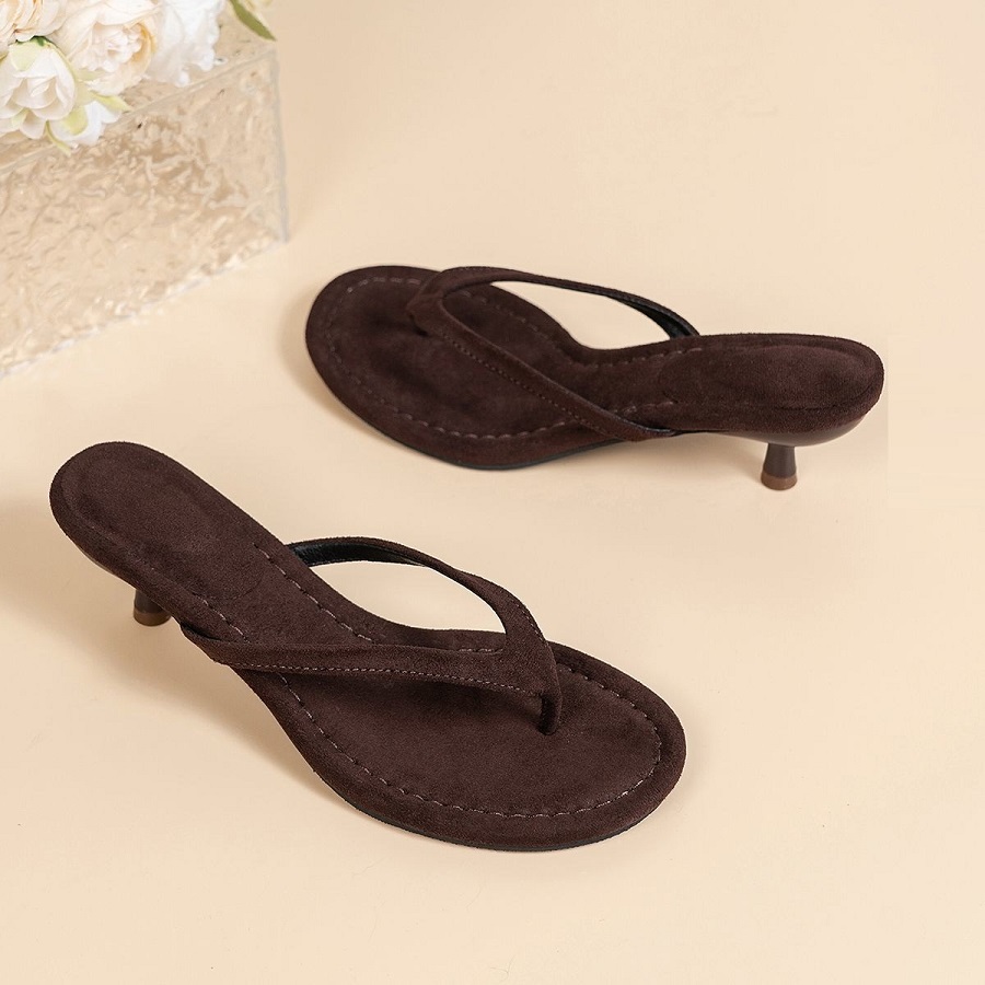 New Faux Suede Heeled Thong Sa - đánh giá và giá Sewing New