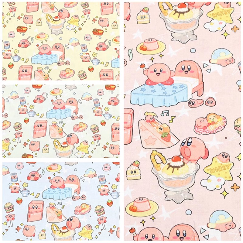 Cartoon Kirby 100 Cotton Fabri - đánh giá và giá Textile And Sewing Materials